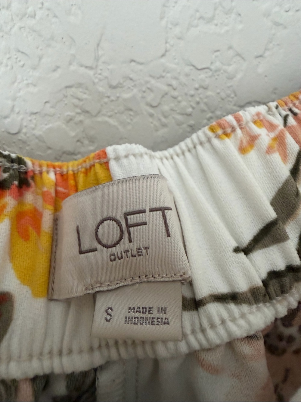 LOFT Outlet Floral Wide Leg Crop Pants White Pink Yellow Women’s Small - Picture 6 of 12